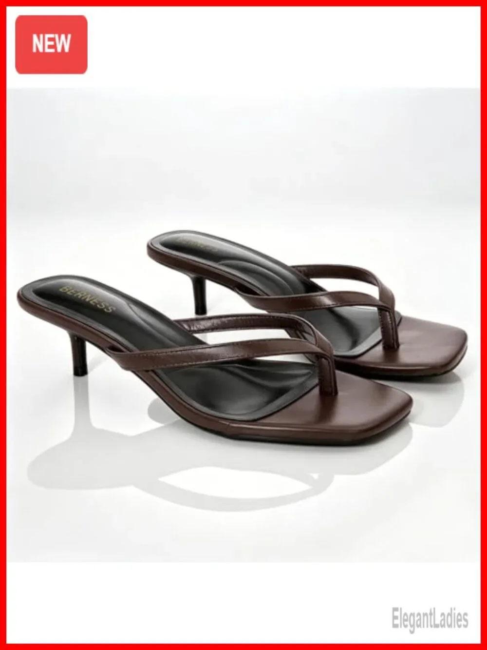 Kitten Heel Flip Flop Sandals for Women 1.5-Inch Square Toe Thong Heels